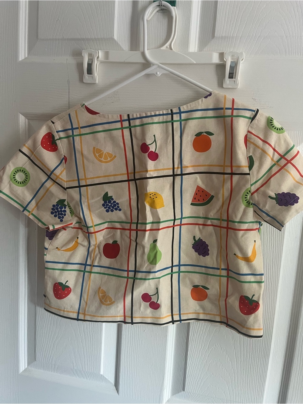 Ersa Fibers Top Frankie Fruit Print Short Sleeve 100% Linen size S - Picture 7 of 8